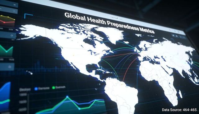 Visualizing global health preparedness metrics with interactive world map and risk flows