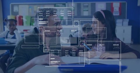 Mentoring in classroom with digital overlay of education technology