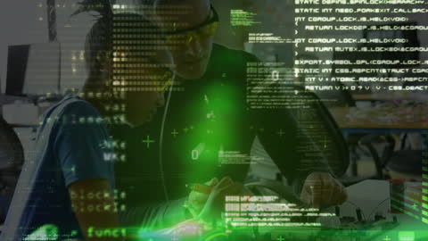 Engineers Collaborating in Futuristic Data Environment