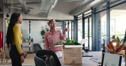 Colleagues celebrating achievement in modern office with natural light