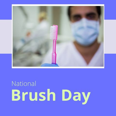 dentist holding toothbrush for national brush day concept - Download Free Stock Templates Pikwizard.com