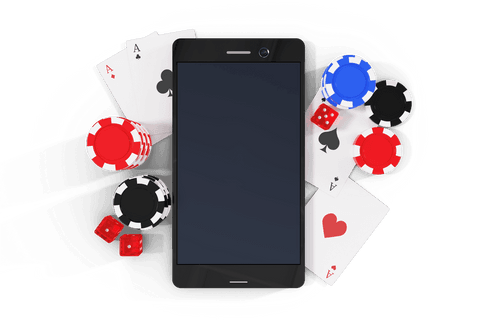 transparent smartphone surrounded by colorful casino tokens and playing cards - Download Free Stock Videos Pikwizard.com