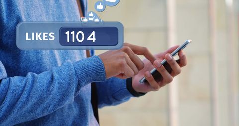 Person Engaging on Social Media with Increasing Likes - Download Free Stock Images Pikwizard.com