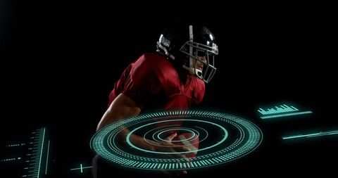 American Football Player with Digital Interface Overlay - Download Free Stock Images Pikwizard.com