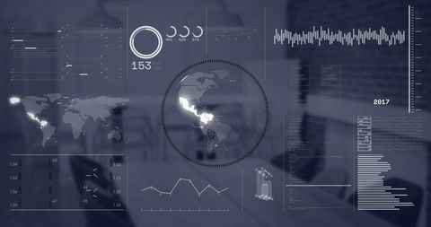 Digital interface with global data processing in modern office