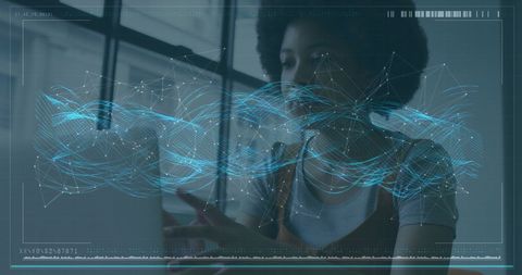 Businesswoman Analyzing Innovative Financial Data