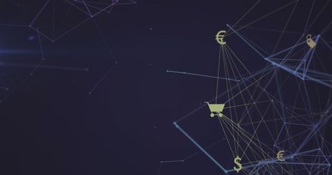 Digital Shopping Cart and Global Network Connections - Download Free Stock Images Pikwizard.com