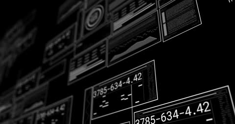 Digital Data Processing and Analysis on Black Background