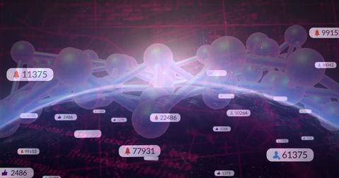 Futuristic Digital Network Over Global Sphere With Notifications