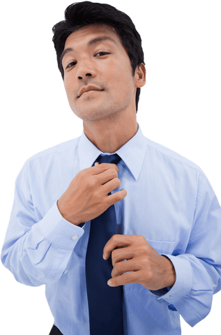 Confident Businessman Adjusting Tie on Transparent Background - Download Free Stock Videos Pikwizard.com