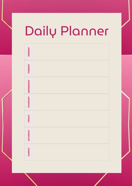 Elegant Pink Gradient Daily Planner Template - Download Free Stock Templates Pikwizard.com