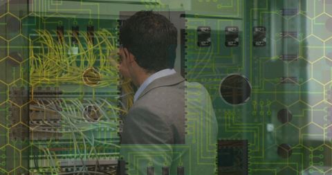 Businessman Analyzing Network Server Connections - Download Free Stock Images Pikwizard.com