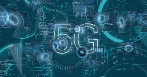 Futuristic 5G Technology Interface with Floating Data - Download Free Stock Images Pikwizard.com