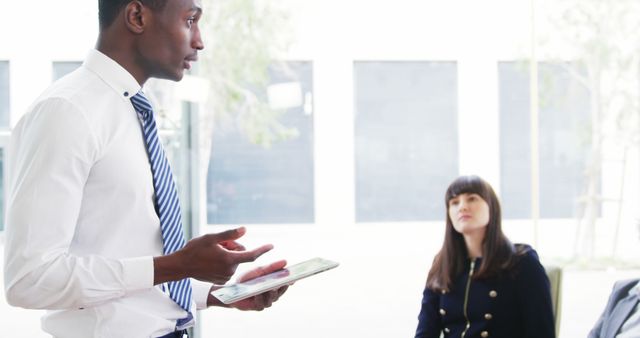 Business Presentation with Digital Tablet in Modern Office Setting - Download Free Stock Images Pikwizard.com