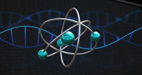Digital Representation of Atom and DNA with Scientific Data - Download Free Stock Images Pikwizard.com