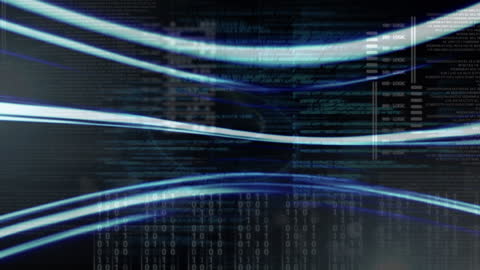 Abstract Digital Light Trails with Binary Code