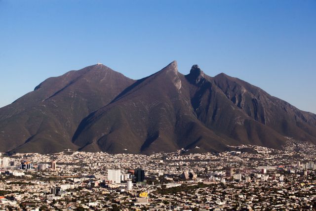 Stunning Aerial View of Monterrey Against Majestic Monterrey Mountain Range - Download Free Stock Photos Pikwizard.com