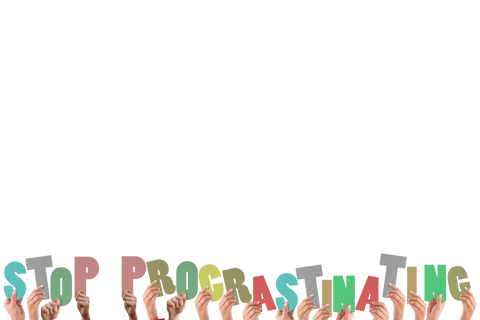 Hands Holding Stop Procrastinating Message Transparent Background - Download Free Stock Videos Pikwizard.com
