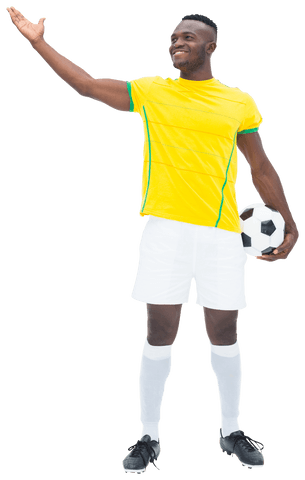 African American Soccer Player Holding Ball Transparent Background