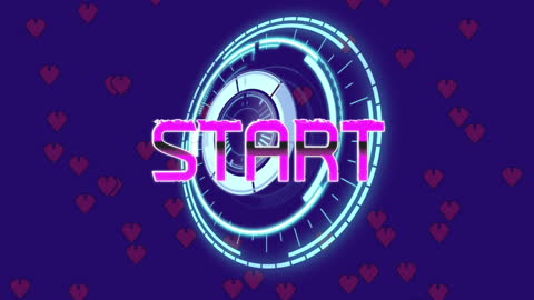 Retro Pixel Game Start Screen with Animated Scope