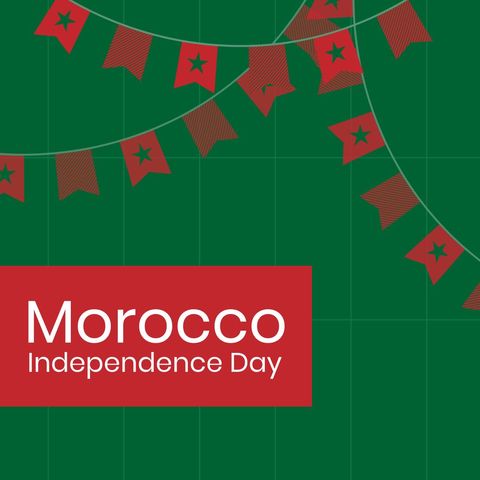 Morocco Independence Day Greeting with Flag Decorations - Download Free Stock Templates Pikwizard.com