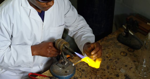 Scientist Performing Glassblowing Experiment in Laboratory - Download Free Stock Images Pikwizard.com