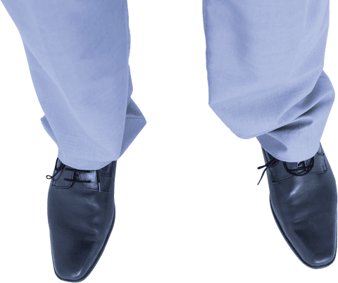 Transparent Isolated Businessman Standing in Suit and Shoes