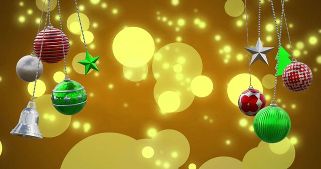 Colorful Christmas Ornaments with Glowing Bokeh Background - Download Free Stock Images Pikwizard.com