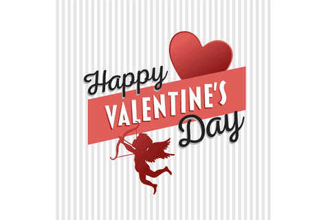 Romantic Valentine's Day Design on Transparent Background