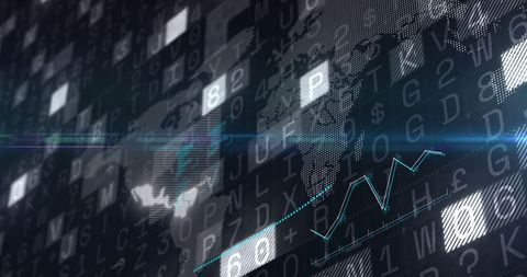 Futuristic Financial Graph with Global Digital Data Elements - Download Free Stock Images Pikwizard.com