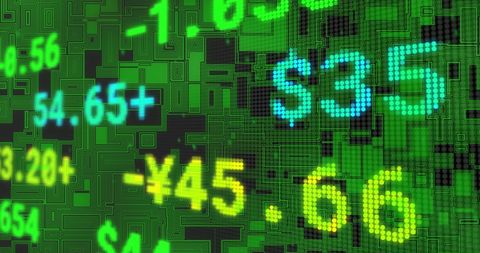 Digital Currency Exchange Display on Circuit Board Background - Download Free Stock Images Pikwizard.com