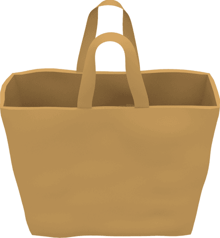 Beige shopping bag on transparent background ideal for lifestyle concepts