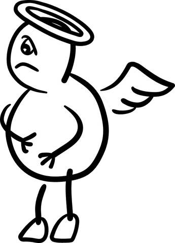 cartoon sad angel with halo and wings transparent background - Download Free Stock Videos Pikwizard.com