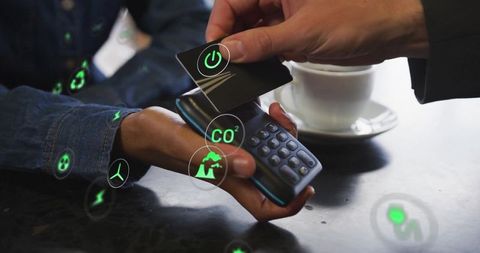 Contactless Payment with Environmental Icons Concept