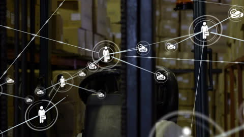 Global Shipping Network Concept in Warehouse