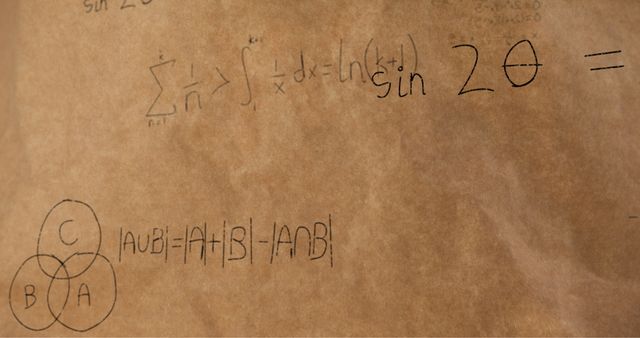 Mathematical Equations on Textured Brown Background - Download Free Stock Images Pikwizard.com