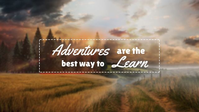 Motivational Landscape with Adventure Learning Quote - Download Free Stock Templates Pikwizard.com