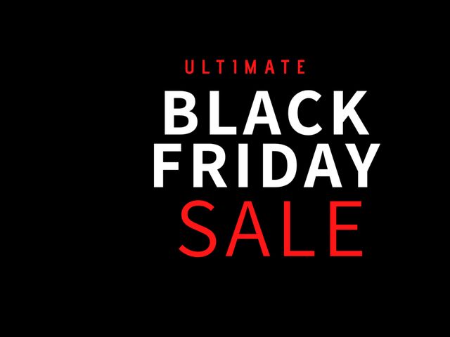 Ultimate Black Friday Sale Promotion Banner with Bold Red and White Text - Download Free Stock Templates Pikwizard.com