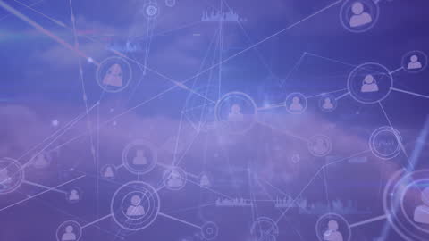 Abstract Networking Concept Over Cloud Background