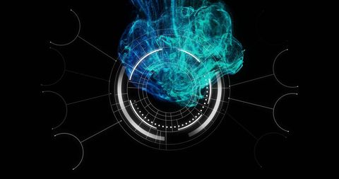 Futuristic digital interface with blue energy dynamic