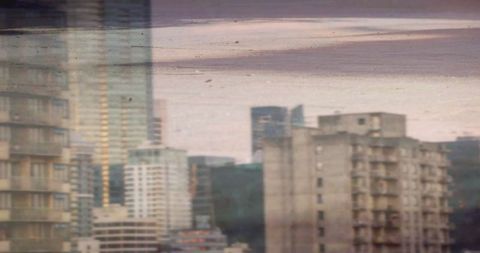 Urban Cityscape with Reflective Abstract Overlay - Download Free Stock Images Pikwizard.com