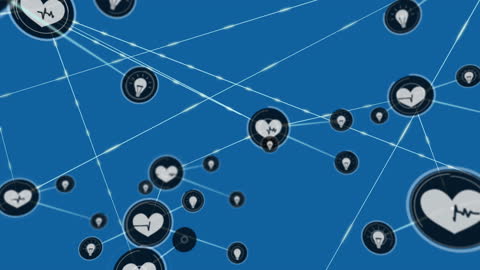 Digital Health Technology Network and Communication Icons
