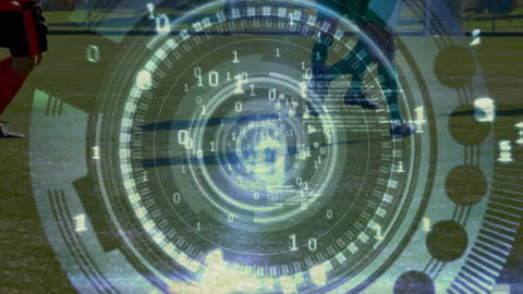 Digital Interface Overlapping Football Match Imagery