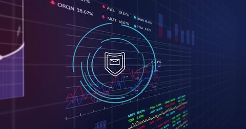 Cybersecurity and Data Analysis Concept Over Financial Graphs - Download Free Stock Images Pikwizard.com