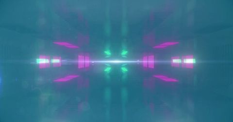 Futuristic Neon Digital Tunnel with Vibrant Colors