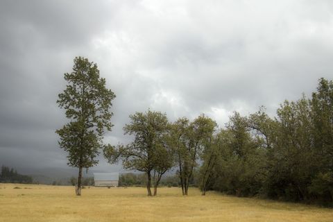 Dramatic Sky Over Tranquil Countryside Landscape