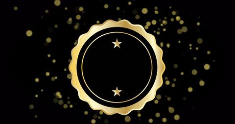 Elegant Gold Medal Design with Star Accents on Black Background - Download Free Stock Images Pikwizard.com