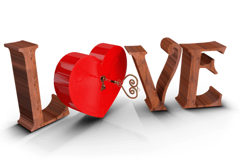 Valentine's Day Love Text with Heart on Transparent Background - Download Free Stock Videos Pikwizard.com