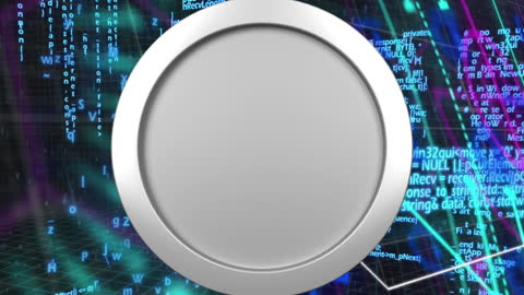 Futuristic Circular Frame with Data Processing Background