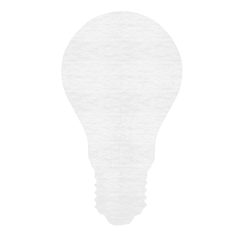 White paper light bulb illustration on transparent background